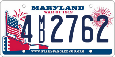 MD license plate 4MD2762