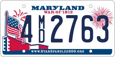 MD license plate 4MD2763