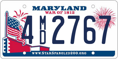 MD license plate 4MD2767