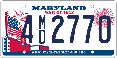 MD license plate 4MD2770