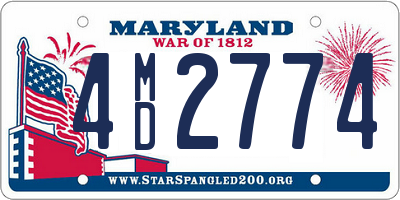 MD license plate 4MD2774