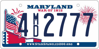 MD license plate 4MD2777