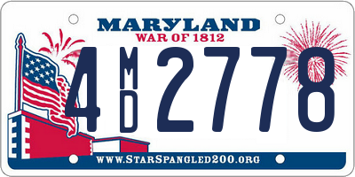 MD license plate 4MD2778