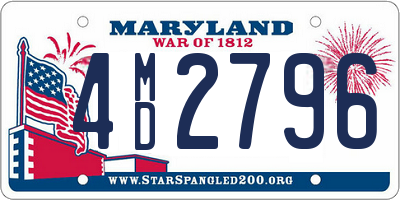 MD license plate 4MD2796