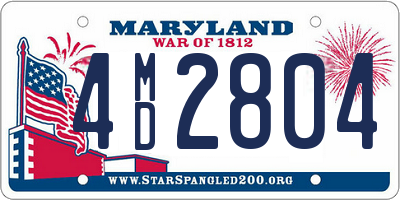 MD license plate 4MD2804