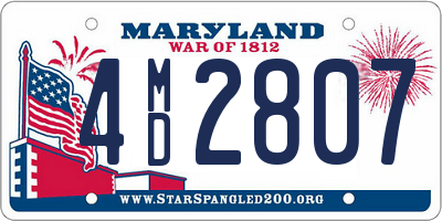 MD license plate 4MD2807