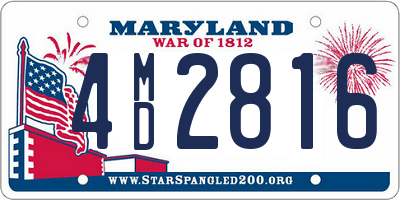 MD license plate 4MD2816