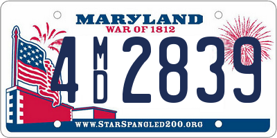 MD license plate 4MD2839