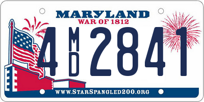 MD license plate 4MD2841