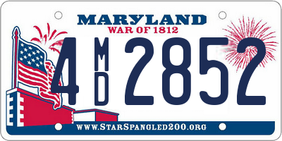 MD license plate 4MD2852