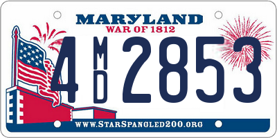 MD license plate 4MD2853