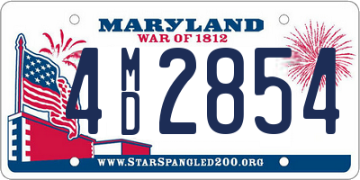 MD license plate 4MD2854