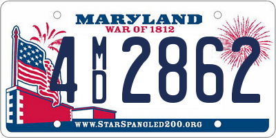 MD license plate 4MD2862