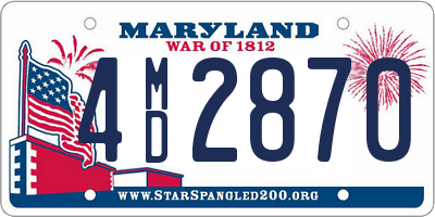 MD license plate 4MD2870