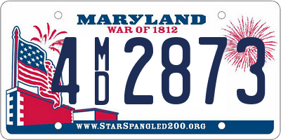 MD license plate 4MD2873