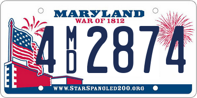 MD license plate 4MD2874