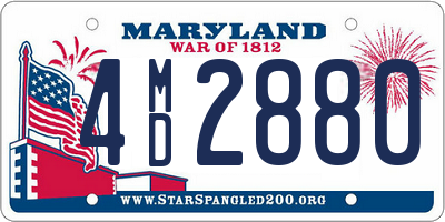 MD license plate 4MD2880