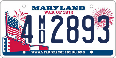 MD license plate 4MD2893