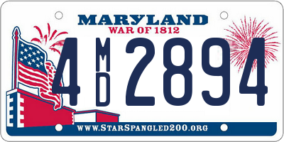 MD license plate 4MD2894