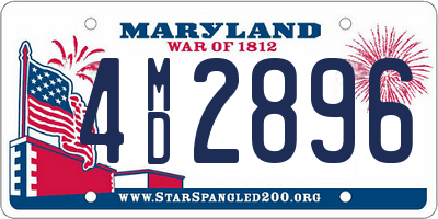 MD license plate 4MD2896