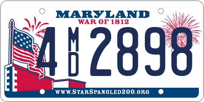 MD license plate 4MD2898