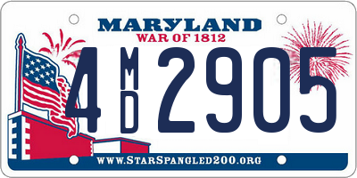 MD license plate 4MD2905