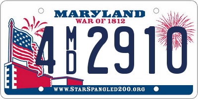 MD license plate 4MD2910