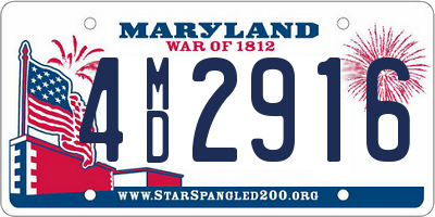 MD license plate 4MD2916