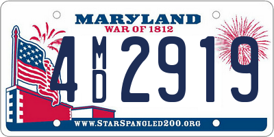 MD license plate 4MD2919