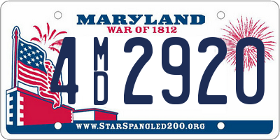 MD license plate 4MD2920