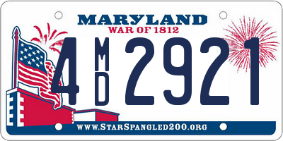 MD license plate 4MD2921