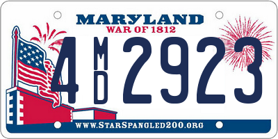 MD license plate 4MD2923