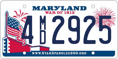 MD license plate 4MD2925