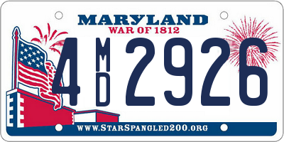 MD license plate 4MD2926