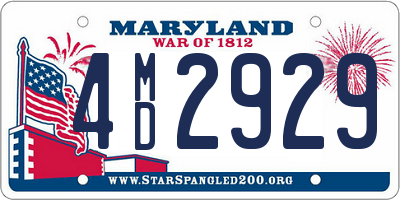 MD license plate 4MD2929