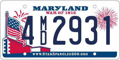 MD license plate 4MD2931