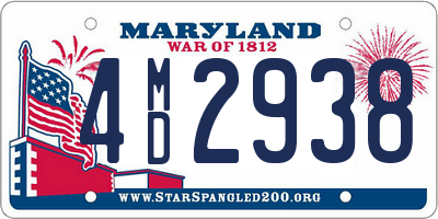 MD license plate 4MD2938