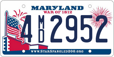 MD license plate 4MD2952