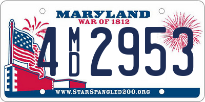 MD license plate 4MD2953