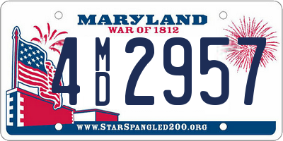 MD license plate 4MD2957