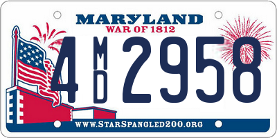 MD license plate 4MD2958