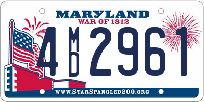 MD license plate 4MD2961