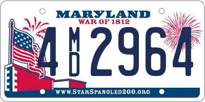 MD license plate 4MD2964