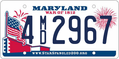 MD license plate 4MD2967