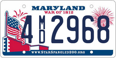 MD license plate 4MD2968