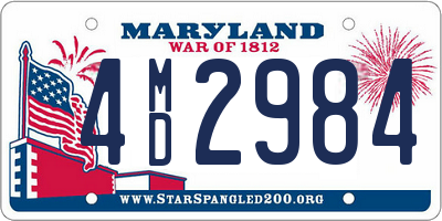 MD license plate 4MD2984