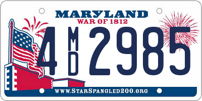 MD license plate 4MD2985