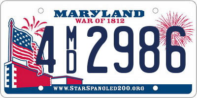 MD license plate 4MD2986