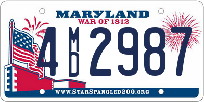 MD license plate 4MD2987