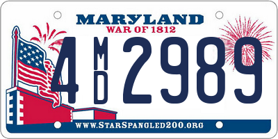 MD license plate 4MD2989